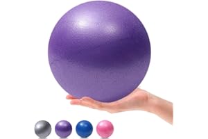 MOMPLUS 9 Inch Exercise Pilates Mini Yoga Balls Barre for Home Stability Squishy Training Physical Therapy Improves Balance with Inflatable Straw