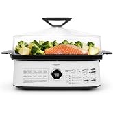Hxankit Electric Food Steamer 8 Quart, Borosilicate Glass Steamer for Cooking Vegetables and Rice, 450&deg;C, 10 Presets, 40% Less Fat and Salt, Auto Shut-Off, No Descaling