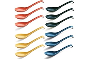 Evanda Plastic Soup Spoon of 12 Pieces, Unbreakable Reusable Dinner Spoon for All Purpose and All Age Microwave Safe BPA Free