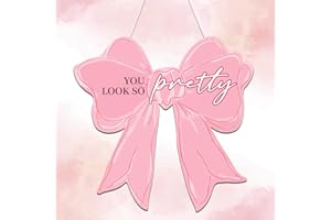 SFDHVCF Coquette Pink Bow Wall Decor Inspirational Preppy Bow Wall Sign Birthday Party Gifts Decorations Welcome Door Sign for Bedroom College Dorm Apartment Indoor Outdoor Porch Decor - Pretty