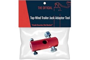 EZ-Crank Trailer Jack Drill Adapter Tool for 1" Handle Studs, 10x Faster Trailers Crank Handle, Heavy-Duty Steel Power Drill 