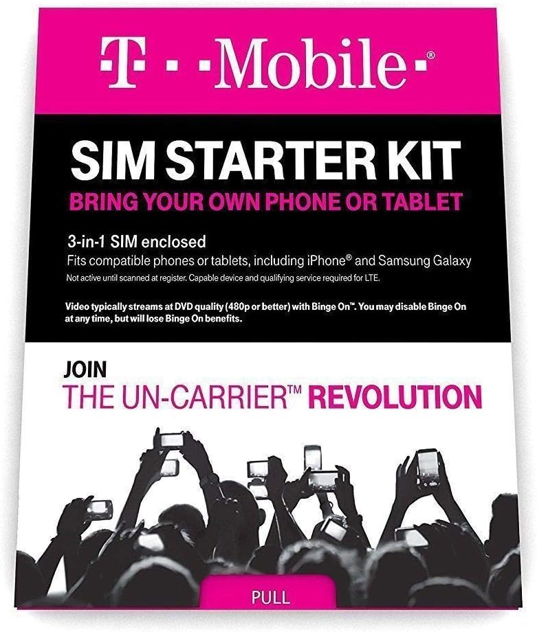 (2 Pack) Authentic Official T-Mobile SIM Card Micro/Nano/Standard GSM 4G/3G/2G LTE Prepaid/Postpaid Starter Kit Unactivated Talk Text Data & Hotspot