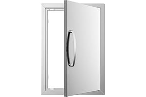 OUKIDR Outdoor Kitchen Doors 17W x 24H Inch, Stainless Steel Flush Mount BBQ Access Door for Outdoor Kitchen Cabinet Grill Station or BBQ Island