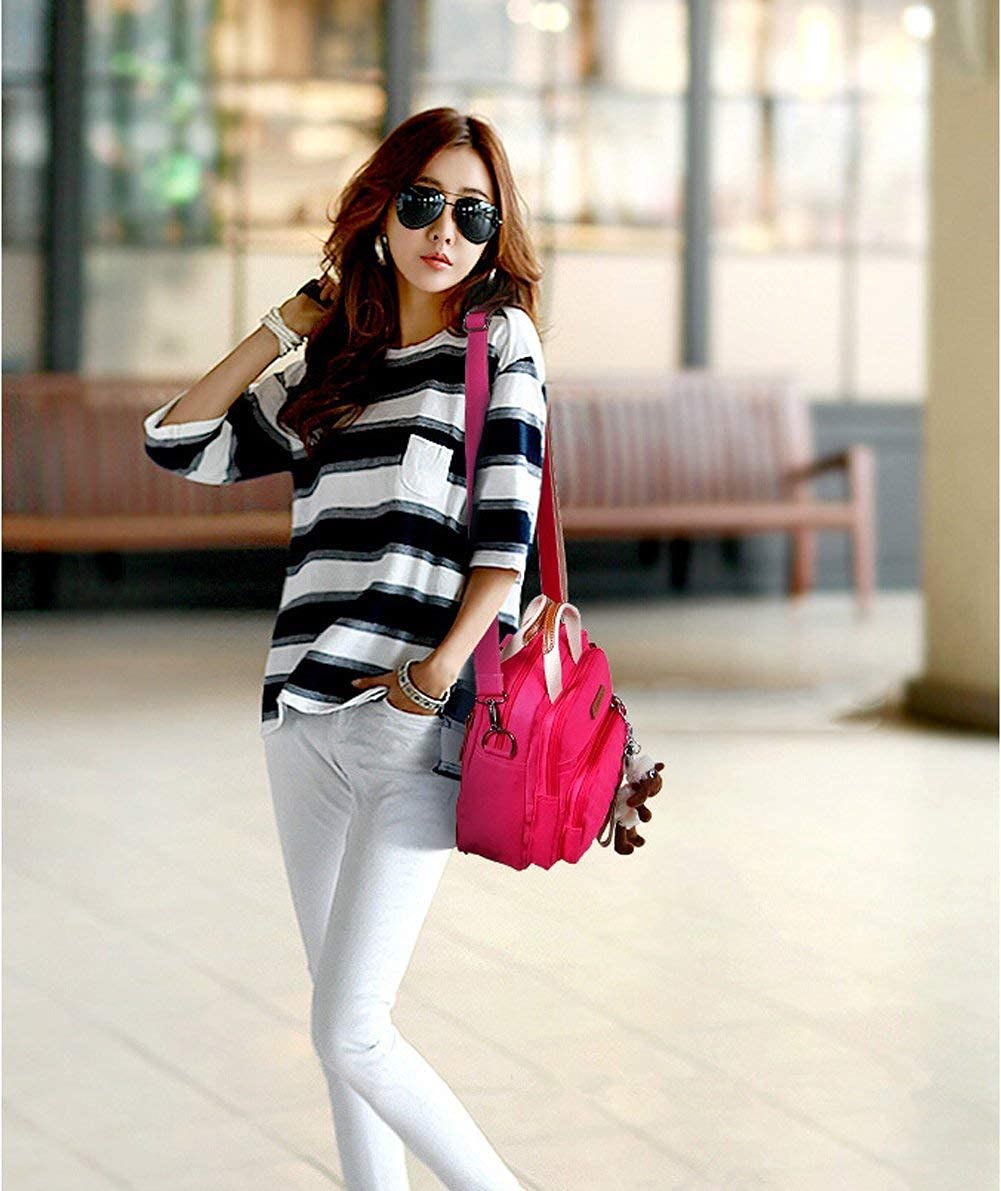 LCY Mini Multi-function Diaper Bag Tote Messenger Backpack-Stripes