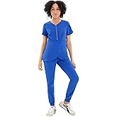 Uniforms World Lotus Scrubs Set for Women — Classic fit Top & Slim Jogging Pants, Yoga Waistband, 7 Pockets, Anti-Wrinkle