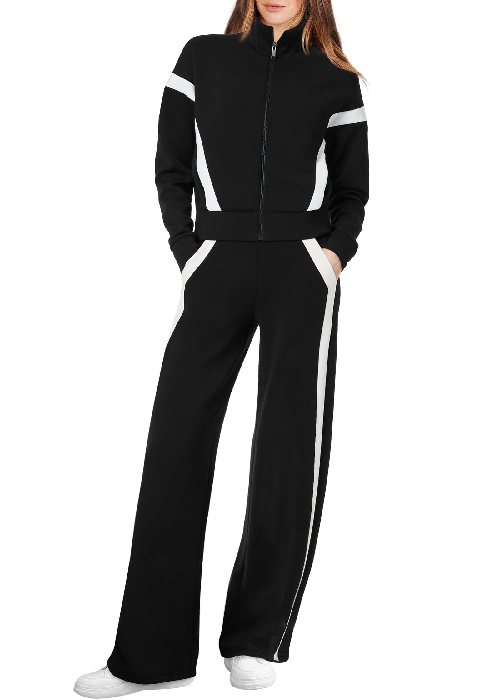 Trendy Queen Women's 2 Piece Lounge Set - Soft Rayon & Spandex Wide Leg Outfit For Fall 2025