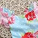 Canis Baby Girls' Full Flower Print Buttons Ruffles Romper Bodysuit with Headband (80(6-12M), Blue(no Headband))
