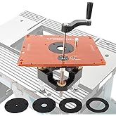 O'SKOOL 3-1/2" Router Lift Systems for BOSCH RA1181 & RA1171 Router Tables,11-1/2" x 9-1/8" Plate 5-Piece Insert Ring Kit, RT