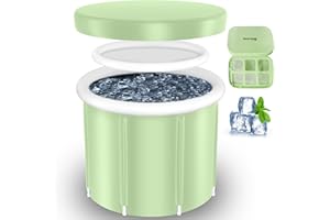 Hlonly Ice Bath Tub, XL Large Oval Cold Plunge Tub for Athletes, Portable Ice Bathtub for Recovery, Silicone Ice Cube Molds for Home Indoor(Green)