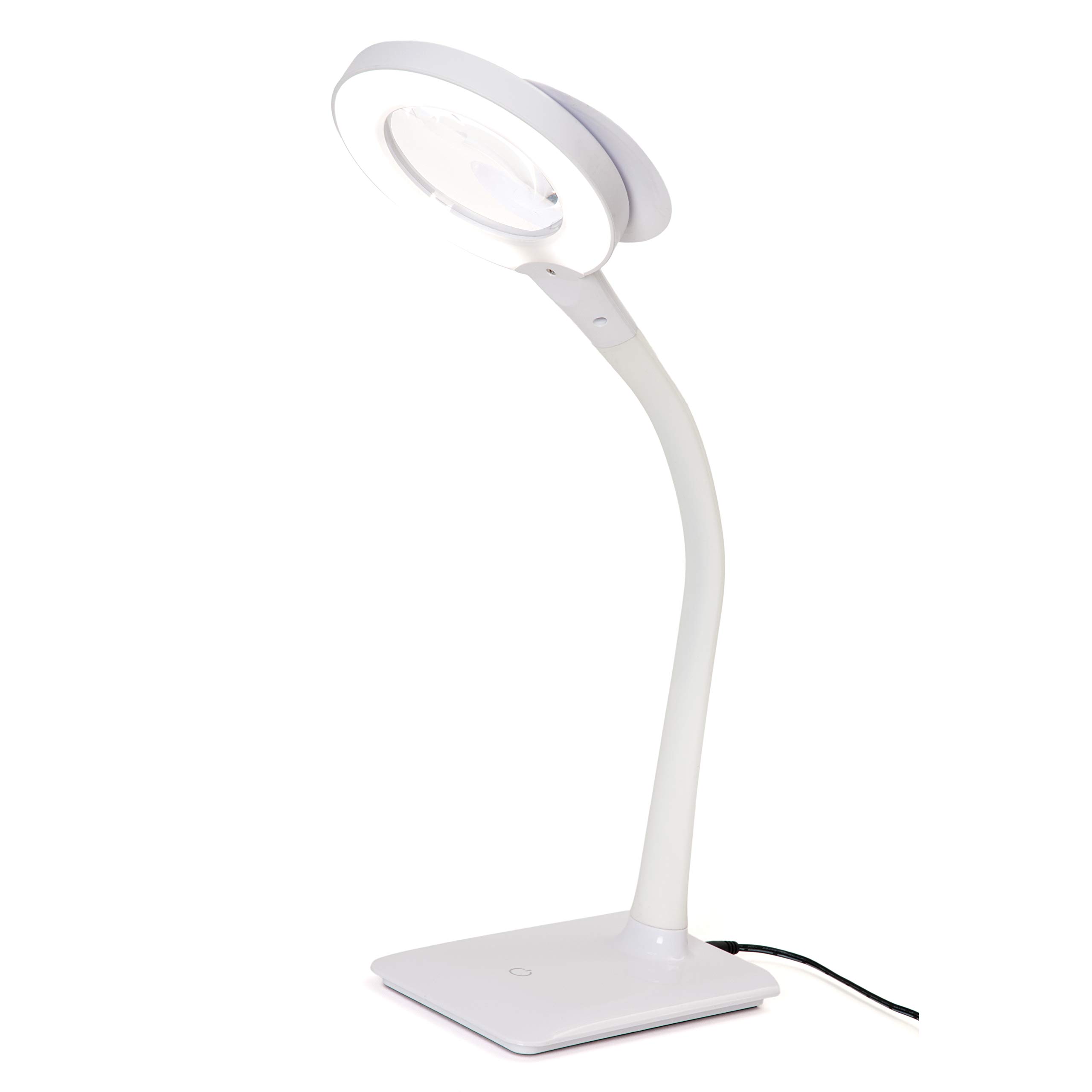 PURElite Magnifying Desk Table LED Lamp, White, Mains Operated — image 1