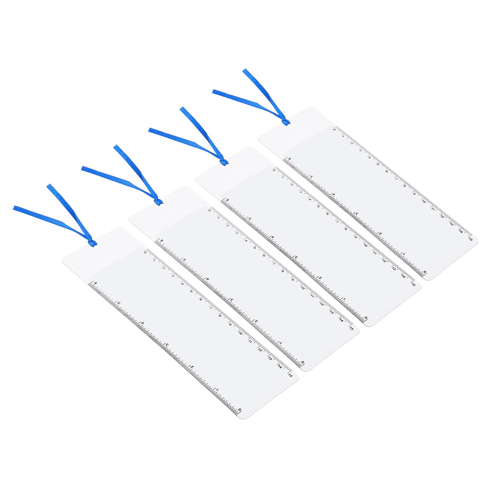 PATIKIL Bookmark Magnifier with 6 Inch Ruler, 4 Pack 3X Magnifying Sheet Page Magnifier Lens for Low Vision People Reading Book Magazine Newspaper