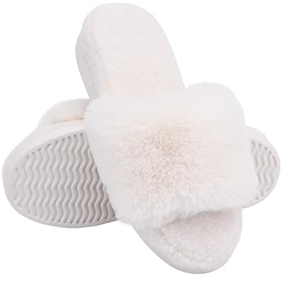 Temi Women's Memory Foam Fuzzy Slippers Cozy Open Morocco Ubuy