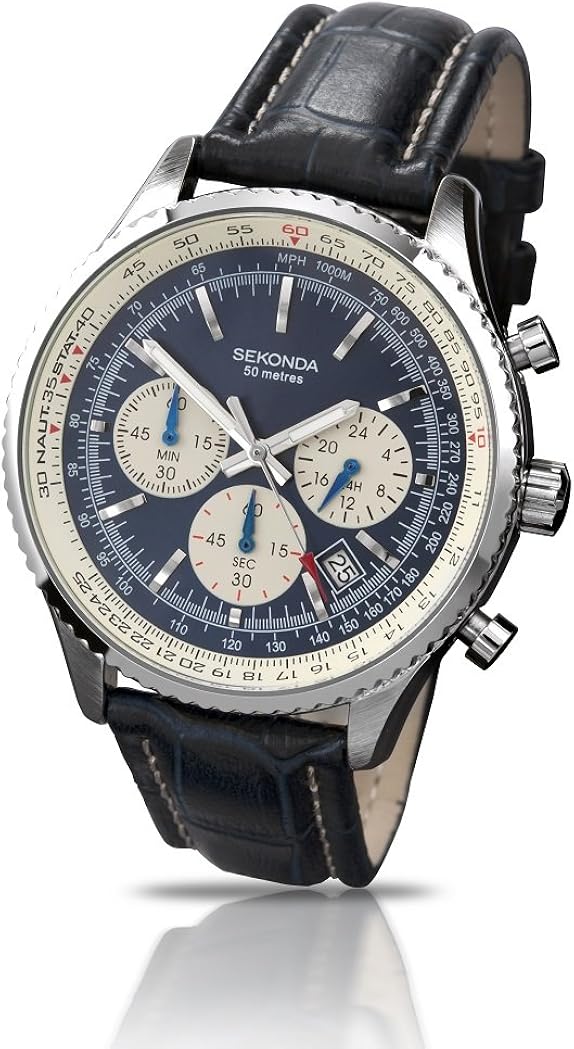 sekonda midnight blue chronograph watch