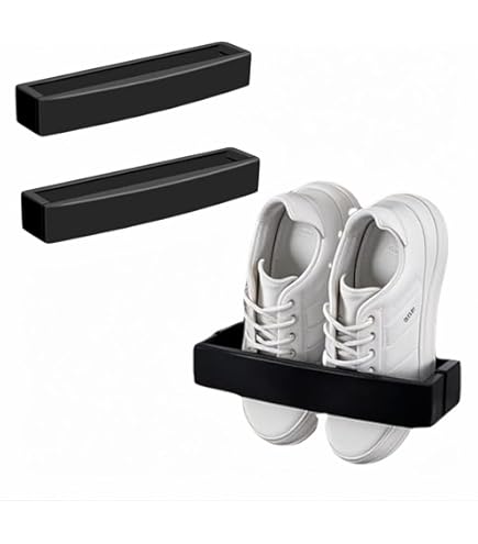 Lot De 4 Supports à Chaussures Muraux Pliables à Suspendre Sans Perçage