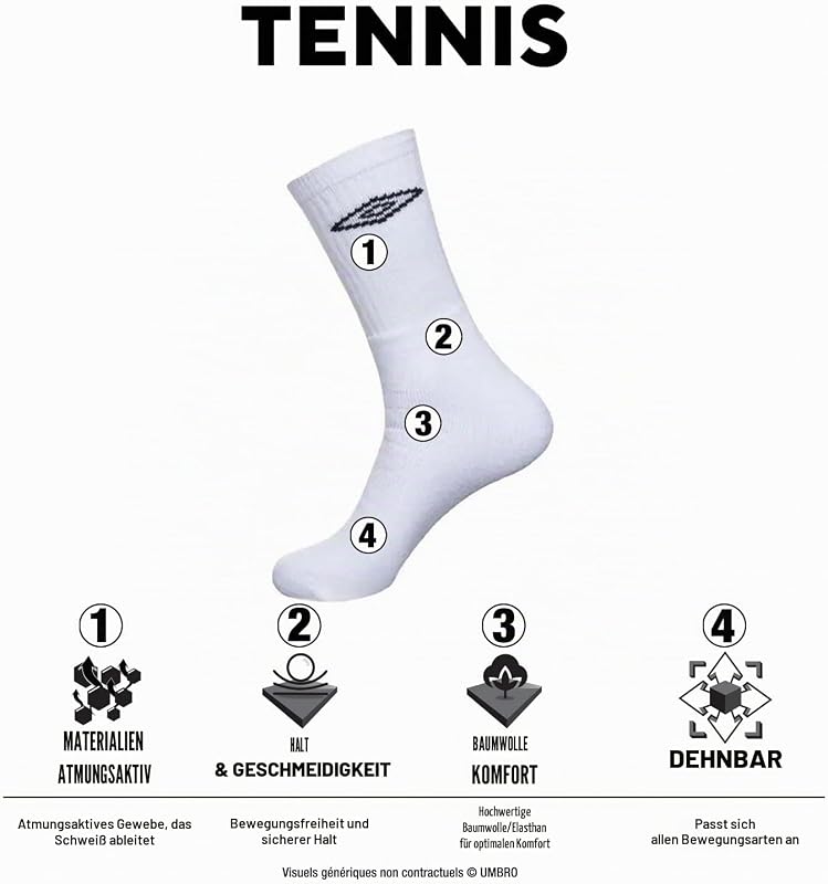 Socken Herren und Damen 39-42, Baumwolle Regeneriert 6er-Pack, Weiß