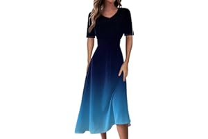 DOPOCQ Womens Summer Bodycon Dresses 2024 Casual Short Sleeve V Neck Boho Beach Party Maxi Swing Sundress