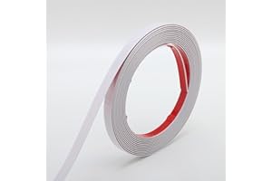 TRIMOLD White Molding Trim Peel and Stick, Flexible Mirror Border Design, Wall Ceiling Floor Cabinet Tile Edge Moulding, 5m x 0.66cm