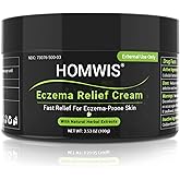 HOMWIS Eczema Cream, Psoriasis, Dermatitis & Rashes Treatment, Moisturizer for Dry, Itchy & Sensitive Skin, Face, Scalp & Body Soothing, Eczema Itch Relief, 3.53 OZ
