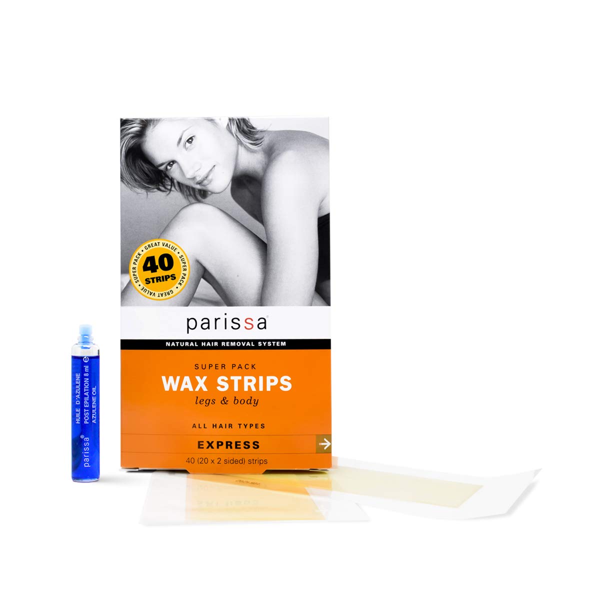 Parissa Wax Strips Super Pack Hair Removal Waxing Kit for Women Men, 40 Count