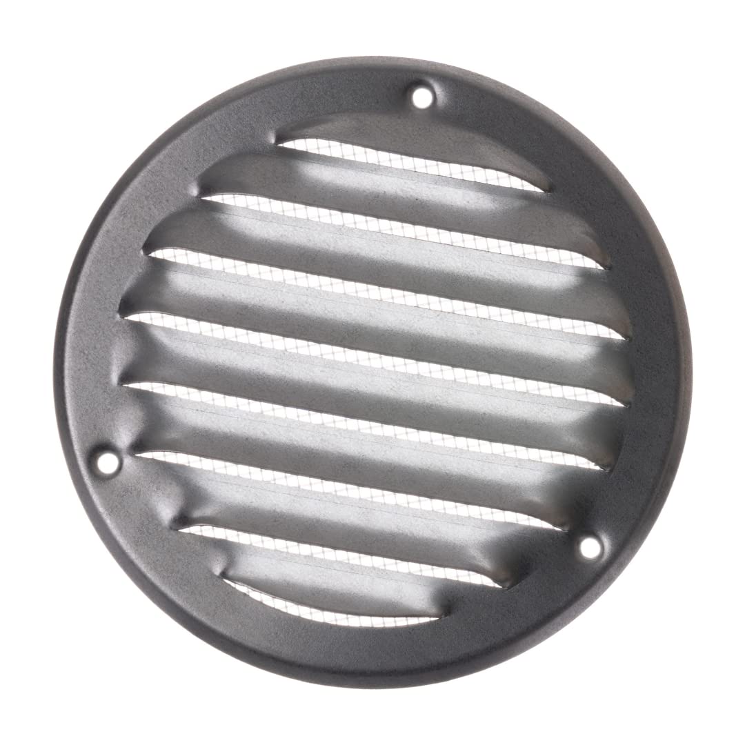 Ø 100mm / 4" inch Galvanised Round Metal Air Vent Grille Cover with Insect Mesh - Ventilation Cover