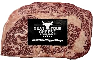 MEAT YOUR CHEESE Australian Wagyu Ribeye Steak x 2 Packs of 14-16 oz - Australian Wagyu Quality and Exquisite taste Grass fed, grain finished, no added hormones