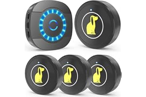 Dog doorbell, Watrerproof Super-Light Touch Wireless DoorBell (1 Receiver 4 Transmitter)