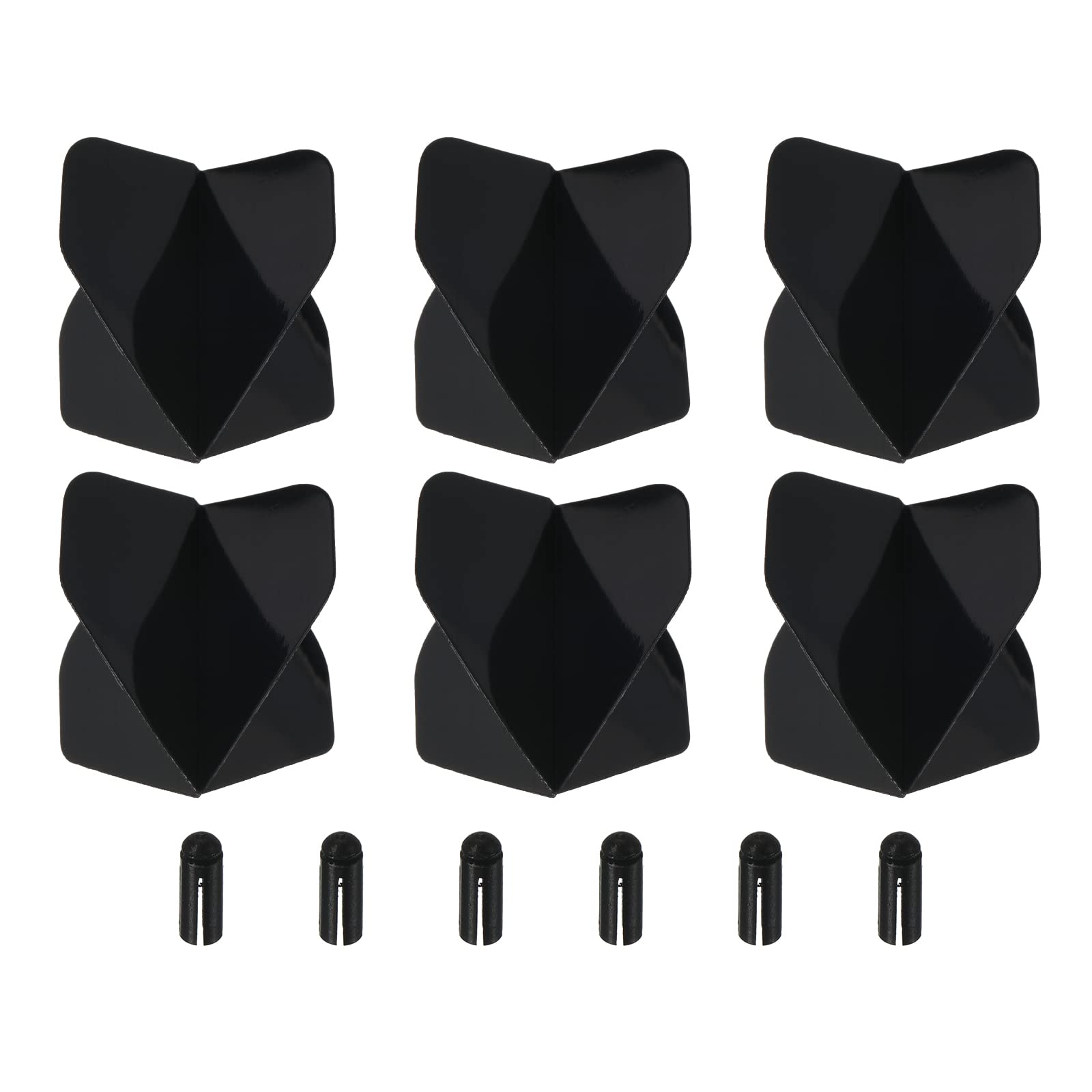 PATIKIL Dart Flights & Accessories, 6 Sets Darts Flights & 6 Flights Protectors Darts Accessories Kit for Soft Tip Steel Tip, Black