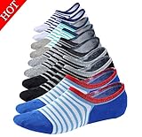 M&Z Men's Cotton No Show Ultimate Casual Anti-Slip Socks , 3 Pairs