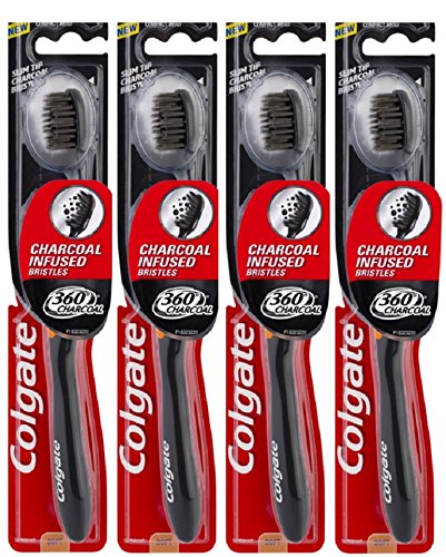 4X Colgate 360° Charcoal Infused Bristles Toothbrush - Medium