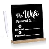 WiFi Sign for Guests, Wooden Password Sign