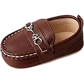 LONSOEN Baby Girls Boys Loafers Prewalker Dress Crib Shoes