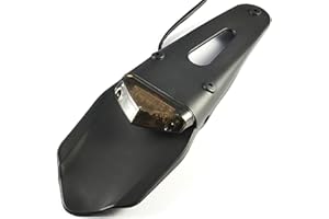 Yibid 12v Universal Rear Fender Bracket Mount LED Tail Light Brake Lamp Lights for Honda Yamaha Custom Off-Road Motorcycle MX Dual Sport Pit Dirt Bike Motocross XR CRF KLX Enduro EXC (Black/Smoke)