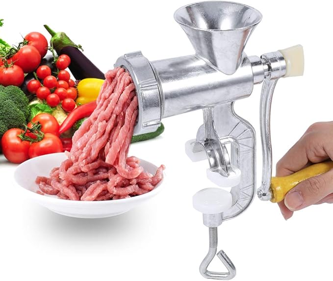 Meat Grinder Manual Aluminium Alloy Clampon Hand Grinder for Meat and