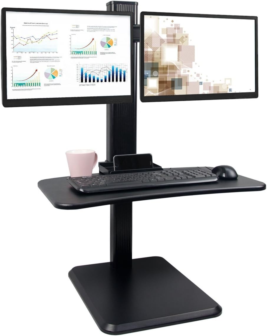 36" Height Adjustable Standing Desk Converter Stand Up Desk Riser (Dual Monitor)