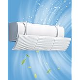 Air Conditioner Deflector, Mini Split Air Deflector Adjustable Anti Direct Blowing, No Drill AC Deflector ABS for 24-40in Wall Mounted Air Conditioner Bedroom Office Home UEMUSI
