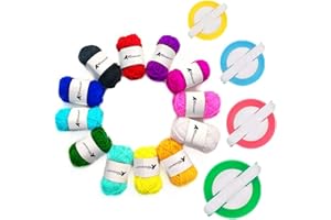 KNEWMART Pompom Maker,4 Sizes Pom pom Makers for Fluff Ball Weaver Needle Craft DIY Wool Knitting Craft Tool Set Decoration (16)
