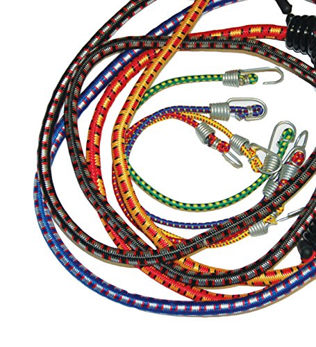 S-Line SL, 12-Piece Assorted Standard Bungee Cords, Four 18-Inch, Two 24-Inch, One 30-Inch, One 36-Inch, 12 Mini Cords
