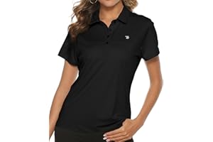 TBMPOY Women's Golf Polo Short Sleeve Shirts Lightweight Moisture Wicking Collared T Shirt Quick Dry 4-Button
