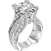 925 Sterling Silver Shiny Full Diamond Gemstone Ring Cubic Zirconia Rings 2.5 Carat CZ Diamond Multi Row Ring Eternity Engagement Wedding Band Ring for Women (US Code 8)