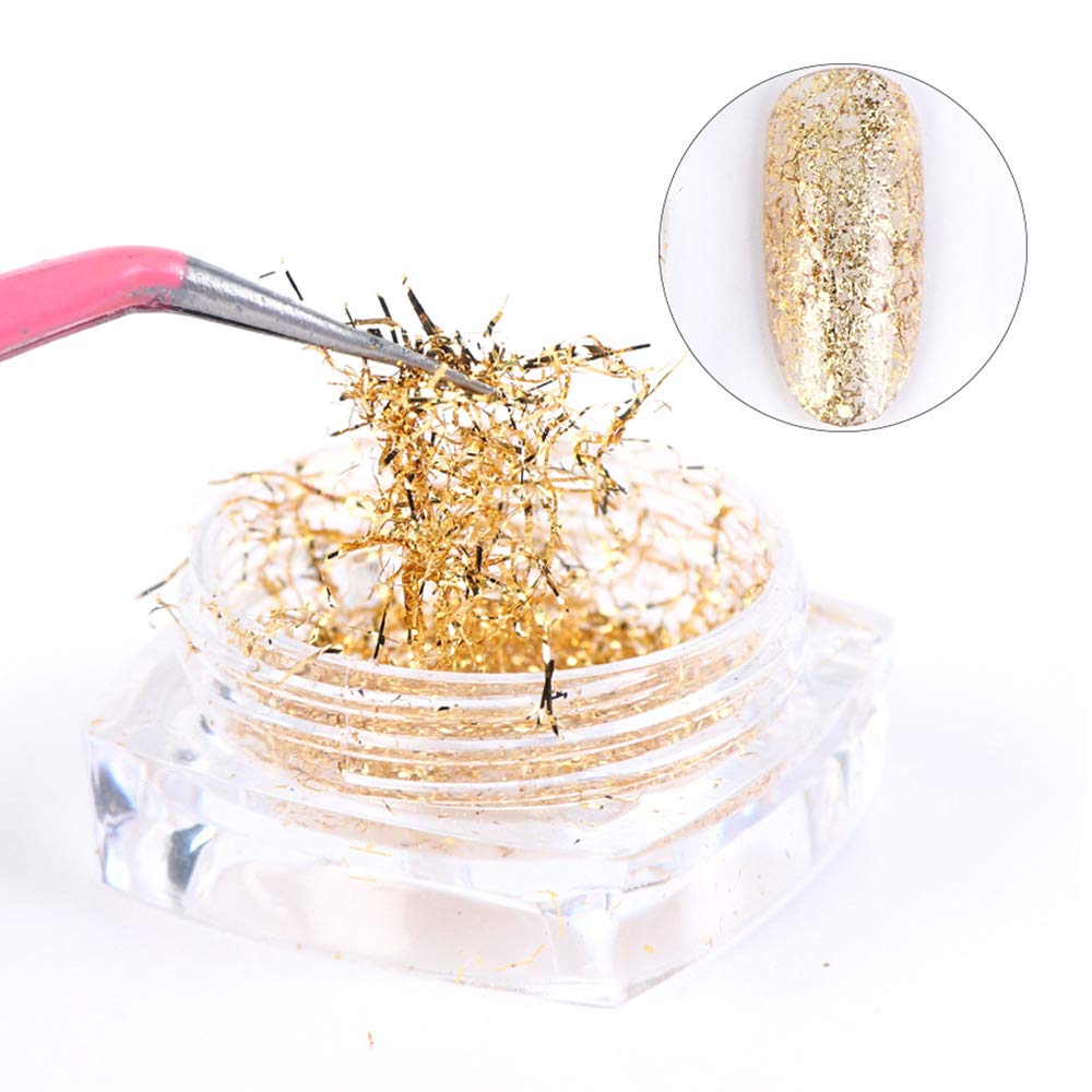 Macute Gold Nail Glitters 8 Colors Metallic Nail Art Sequins for Women Fingernails and Toenails Beauty Designs Manicure Tips Charms Face Decoration Kit Body Accessory Shining Flakes : Beauty