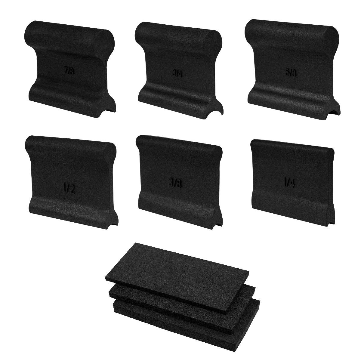 Photo 1 of POWERTEC 71441 Flexible Contour Sanding Grips Set w/ 3 Flexible Foam Pads and 6 Profile Grips for Sanding Convex and Concave Profiles