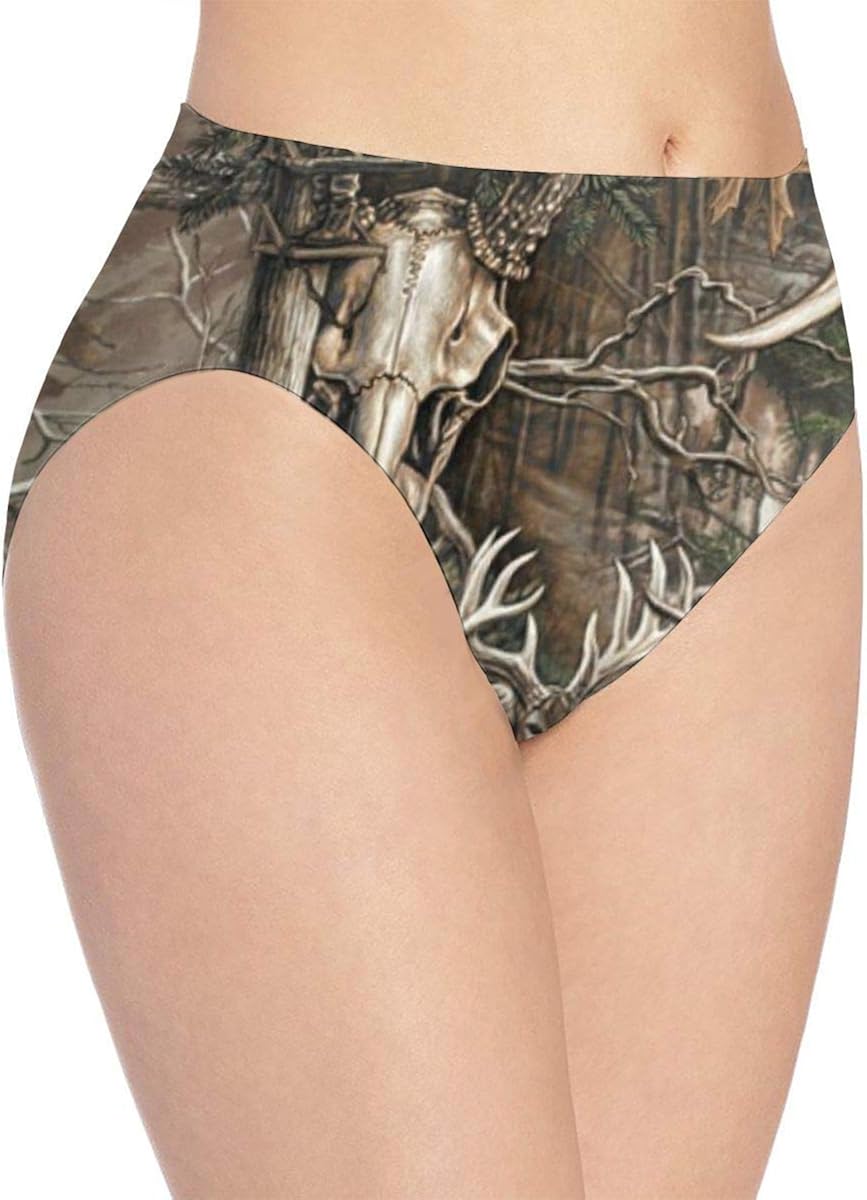 IUBBKI Buck Skull with Hunting Scene Fashion Underwear Stretch Panties