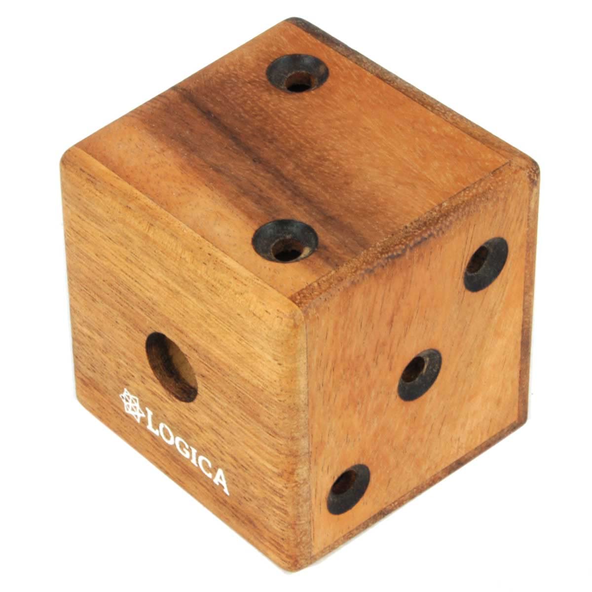 Logica Puzzles Art. Labyrinth Dice - 3D Brain Teaser in Fine Wood - Difficulty 4/6 Extreme - Leonardo da Vinci Collection