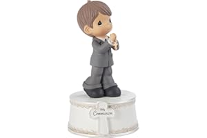 Precious Moments 212103 Holy Communion Boy Resin Musical, Multicolor