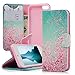 MOLLYCOOCLE iPod Touch 6 Case, Cherry Blossoms Pattern PU Leather Wallet Flip Case with Credit Card ID Holders TPU Soft Bumper Ultra Slim Purse Pockets Cover Case for iPod Touch 5