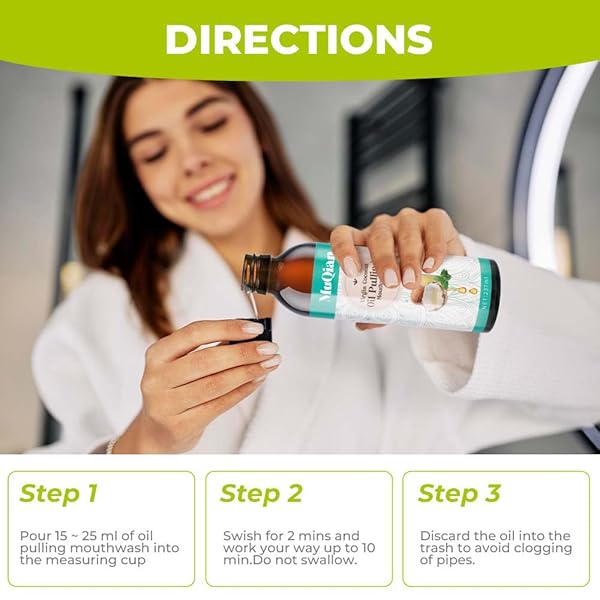 COCONUT OIL PULLING ALCOHOL FREE MOUTHWASH FOR FRESH BREATH, WHITE TEETH & HEALTHY TEETH & GUMS