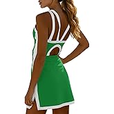 Fisoew Womens Tennis Mini Dress with Built-in Shorts & Bra Open Back Sleeveless Golf Gym Workout Tank Dresses