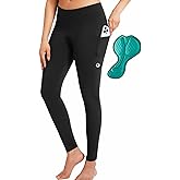 qualidyne Women's Cycling Pants 4D Padded, Compression Bike Tights with Side Pockets, UPF 50+ Sun Protection, Quick Dry