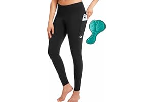 qualidyne Women's Cycling Pants 4D Padded, Compression Bike Tights with Side Pockets, UPF 50+ Sun Protection, Quick Dry