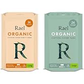 Rael Period Bundle - Organic Cotton Cover Long Liner (36 Count) &amp; Organic Cotton Cover Large Pads (24 Count)